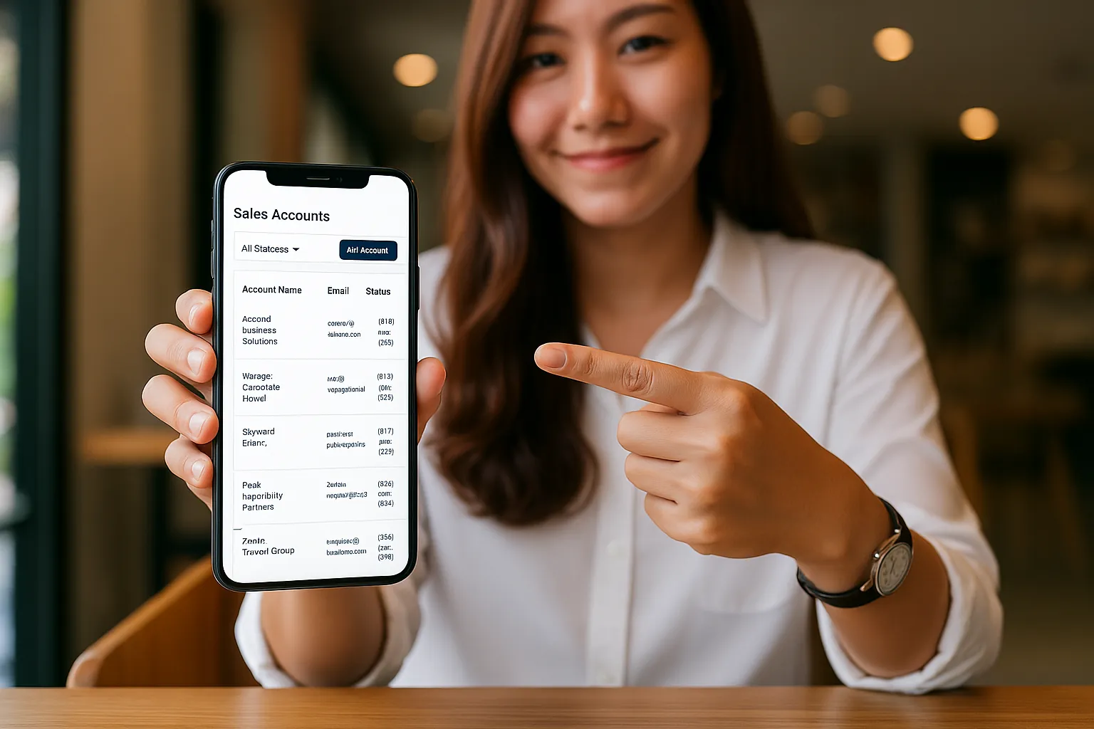 Hotel sales management dashboard on a tablet device